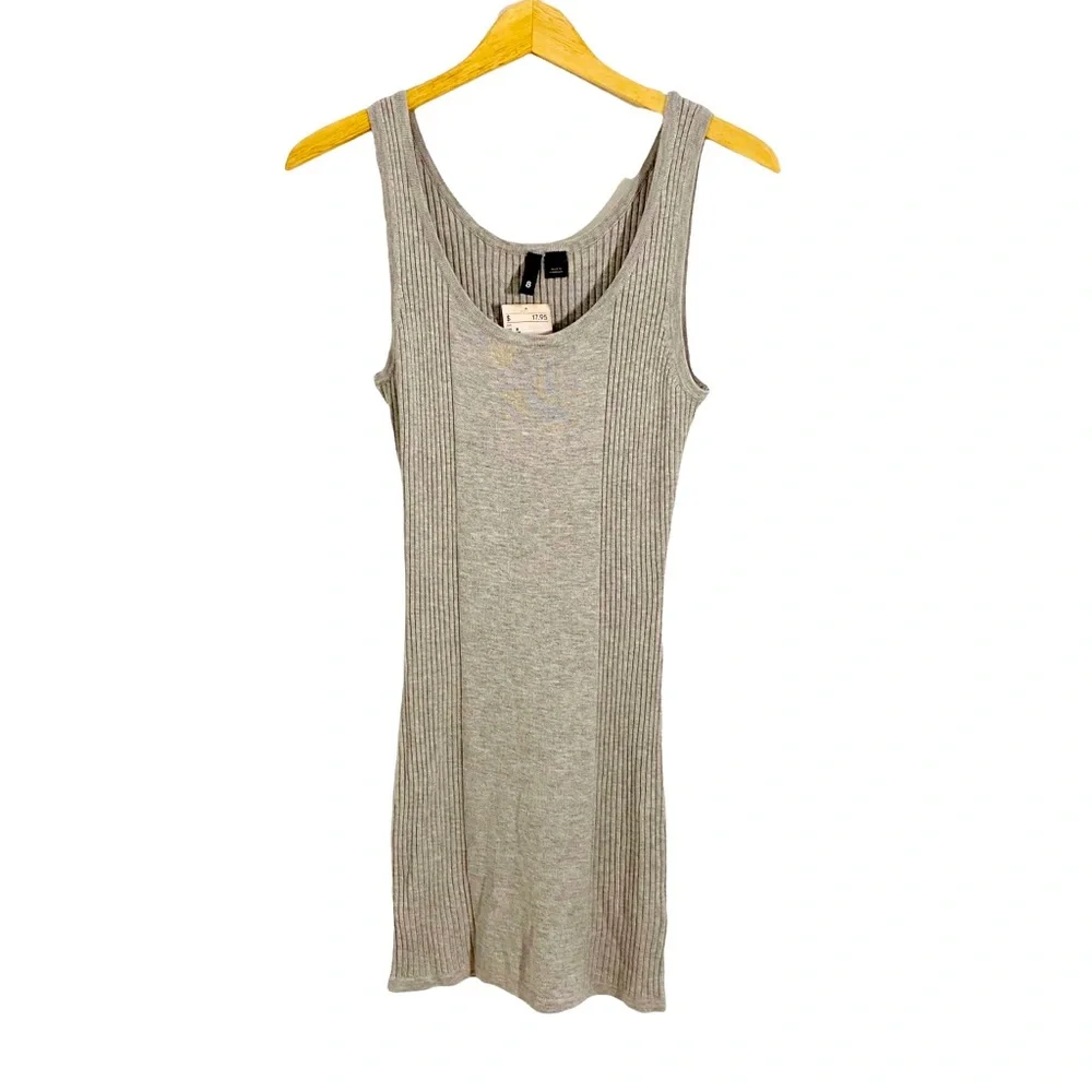 h&m ribbed bodycon dress Women's Dark brown Ribbed Bodycon Dress